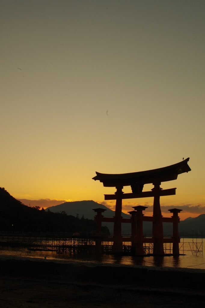 torii, hiroshima, sunset-7522984.jpg